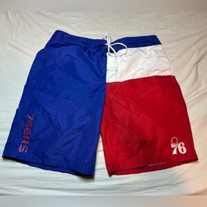 NBA Men's Red, White, and Blue Board Shorts